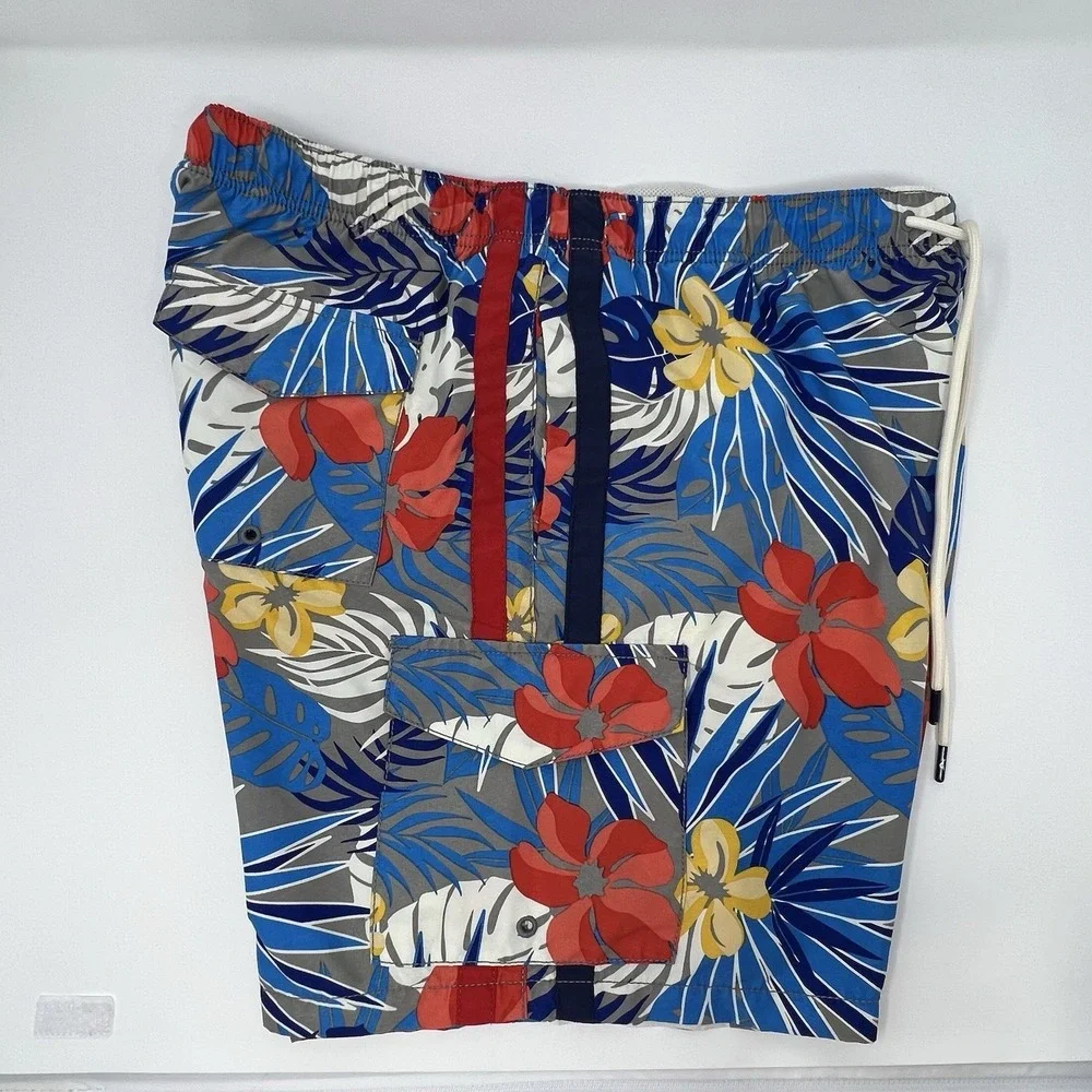 Tommy Bahama Swim Trunks Men's Large Naples Prickly Pear Palms Tropical Hawaiian